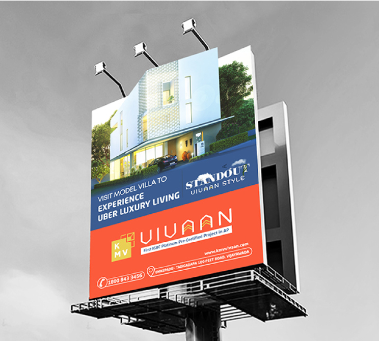 Hoarding designing work done by Gruve Communications Agency for a  real estate company in Hyderabad